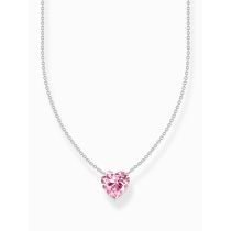Thomas Sabo KE2211-051-9-L45V Collar de plata con colgante de corazón rosa, señora
