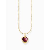 Thomas Sabo KE2268-414-10-L45V Collar dorado con colgante de corazón rojo oscuro, señora