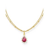 Thomas Sabo KE2294-995-10-L45V Collar chapado en oro con colgante vintage romance rojo Mujeres