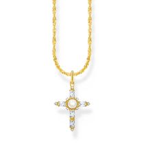 Thomas Sabo KE2296-445-14-L45V Collar chapado en oro con colgante cruz Cross Romance Mujeres