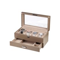 Rothenschild RS-3421-4-TA-TAN Caja de relojes Marrón [4] Con terciopelo beige + Cajón