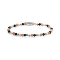 Rebel & Rose RR-40161-S-S Pulsera Negro Glam Rocks Party Silver