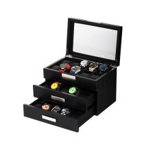 Rothenschild Caja de relojes RS-2350-30BL para 30 relojes negro