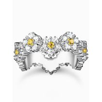 Thomas Sabo TR2337-051-4-56 Anillo - flor con piedras Plata Señoras