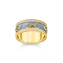 Thomas Sabo TR2450-565-1-56 Anillo banda oro con circonita blanca y esmalte Damas