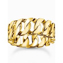 Thomas Sabo TR2497-413-39-64 Anillo unisex - Cadena de eslabones ancha chapada en oro