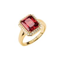 Thomas Sabo TR2508-414-10-54 Anillo con piedra octogonal roja Elyndra Chapado en oro Mujer