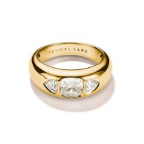 Thomas Sabo TR2525-414-14-56 Anillo con piedras de circonita blanca facetadas Chapado en oro Mujer
