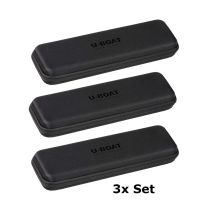 U-Boat 43594 juego negro de 3 relojes de pulsera estuche de viaje